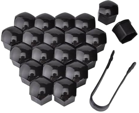 THNIKK 20 Stück Auto Radschrauben Kappen für Op-EL Astra H G J Insignia, Sechskant Radmutterkappen Radmuttern Staubschutz Kappen Radbolzen Schutz Cover ZubehöR,A/black-19mm