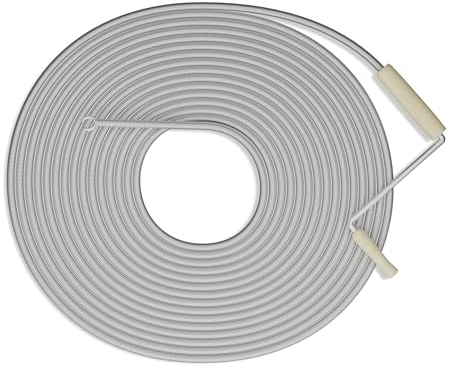 Relaxdays Sonda Sturatubi, 15 m, Spirale Sturalavandini Meccanica, Sondino per WC, Doccia, Vasca, in Acciaio, Argento