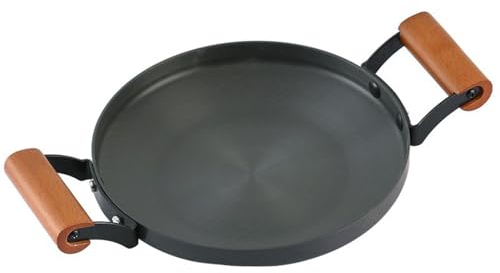 HAOHIZE Poêle à frire pour barbecue coréen, plaque chauffante en fonte, braisière en alliage d'aluminium, poêle à frire multifonction à induction avec deux poignées, ustensiles de (26 cm)