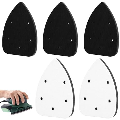 5pz 5 Fori Levigatrice per Mouse Tamponi Carta Vetrata, Cuscinetti Abrasivi Gancio e Anello Cuscinetto di Interfaccia per Levigatura dei Dettagli del Mouse per Ammortizzazione e Flessibilità