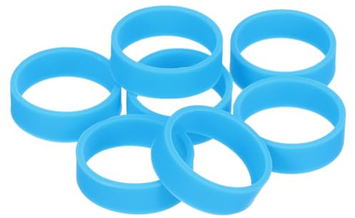 QUARKZMAN 5 Stück Silikon-Gummibänder, 20x7mm Gummibänder Ringe Kabelbinder Starke Elastische Bänder Rutschfest für Kabelumwicklung Taschenwickel, Blau
