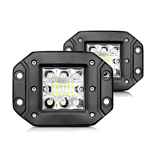 WELLIT Led Arbeitsscheinwerfer 12v 24v,2 x 5 Zoll Led Scheinwerfer Flush Mount Spot Pods Würfel Zusatzscheinwerfer Offroad Beleuchtung für Traktor Auto SUV Bager