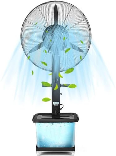 Ventilatori a piedistallo Ventilatore nebulizzante industriale a piedistallo Ventilatori oscillanti da pavimento commerciale Ventilatore spray per esterni con ventilatori da terra di raffred