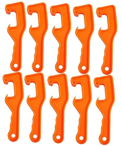 GARVALON 10pcs Orange Plastic Gallon Barrel Opener Manual Pail Lid Removal Tool Bucket Lid Remover Wrench for and Industrial Buckets