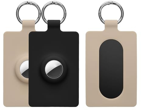 kwmobile 2X Hülle kompatibel mit Tesla Model S / Model Y / Model 3 / Model X Karte Kartenhalter - Weiches Silikon Case - Cover mit Schlüsselring - Schwarz Creme