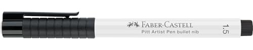 Faber-Castell 167893 - Packung mit 5 Filzstiften Pitt Artist Pen, Weiß, Strichstärke 1,5