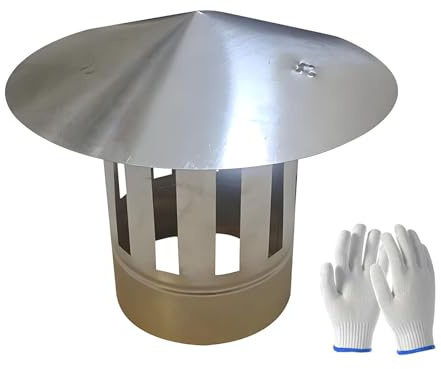 10-25 Cm Comignolo Cappello, Tappo Di Sfiato Del Tetto In Acciaio Inox 201, Copertura Di Pioggia Per Canna Fumarias Con Protezione Per Uccelli, Pessore 0.5 Mm(13 cm/5.12 in)