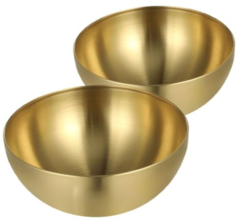 PRETYZOOM 2piezas Tazones Inoxidable Ensaladeras Cuencos Coreanos para Ramen Tazones Metálicos Multiusos Gran Capacidad Aislantes para Refrigerios