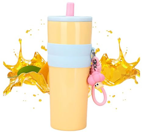 Coffee Tumbler, Insulated Mug, Portable Beverage Container, Double Wall Vacuum Reusable Lid and Straw 800 ml for Work Gym Travel Weddings, 3,35 x 3,35 x 9,06 pouces