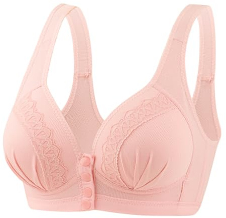 Womens Front Fastening Bras UK Sale Clearance, Ladies Lace Everyday Bra Push Up Bras V Neck Wireless Bralettes, Comfort Lingerie Soft Cups Floral Underwear Plus Size Minimiser Yoga Fitness Crop Top