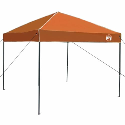 vidaXL Carpa de Fiesta Naranja 250 x 250 x 227 cm, Tela Oxford, Pop-up, Resistente al Clima Eventos en el jardín o terraza. Incluye Marco, Bolsa, Cuerdas y Clavos. Montaje fácil para