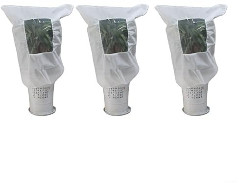 3 fundas de protección contra el frío para plantas de invierno, 100 x 120 cm, tela no tejida con ventana y cordón ajustable para protección contra heladas en el jardín