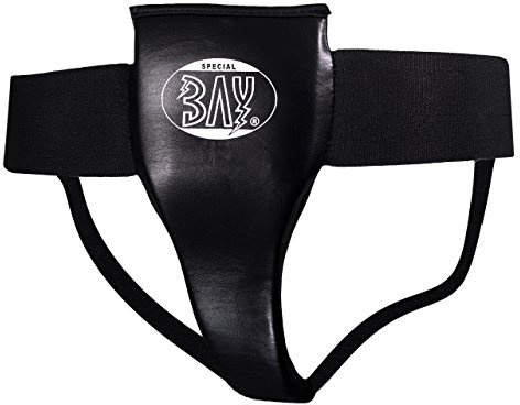 BAY® Damen Tiefschutz LEDER PU Frauen Kinder Tiefschützer Unterleibschutz Unterleibsschutz Suspensorium Budo Kampfsport Kickboxen Muay Thai Thaiboxen TKD Taekwondo Tae Kwon Do Taekwon Handball Erwachsene Kids Junior schwarz, XXS XS S M L XL