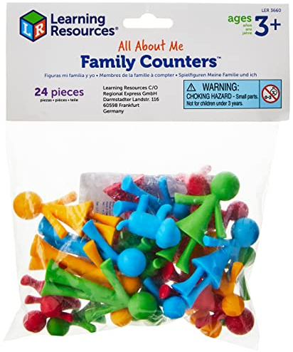Learning Resources Figuras Familia All About Me – Juego Educativo con 24 Piezas – Desarrollo Socioemocional y Matemáticas Tempranas – Niños 3+ Años