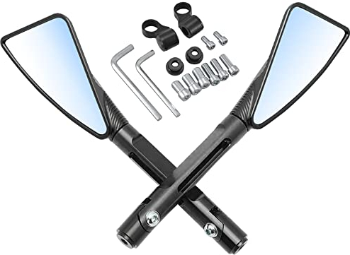 KATUR Motocicleta Espejo retrovisor Triángulo negro Cuchilla estilo demonio Moto 7/8 Soporte de manillar CNC Billet Aluminio para Yamaha MT-01 MT-03 WR TDM TDR TW Fazer XJR TDM XJ XTZ V Max WR FZ1