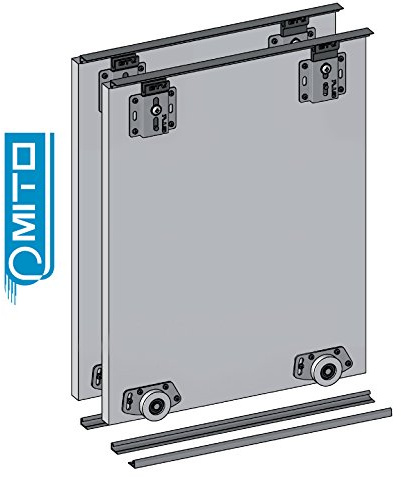 Wardrobe Sliding Door Track Gear System Kit - MITO - 2000mm, 2500mm or 3000mm (Kit for 3 doors with track 2500mm)