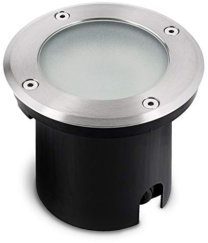 SSC-LUXon MARNE Spot LED encastrable au sol extérieur rond IP67 – Avec LED GU10 3 W blanc neutre – Spot encastrable au sol 230 V praticable et accessible