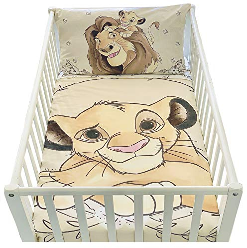 Biancheria da letto per Neonato Il Re Leone di Disney, composta da un copripiumino 100 x 135 e una federa 40x60 per un letto 60 x 120 o 70 x 140 cm