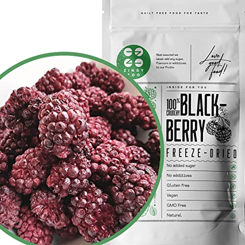 Mora Liofilizada | 100% Natural Moras Frutas Deshidratadas | Pure Freeze Dried Fruit | Fruta Deshidratada Sin Azucar | Gefriergetrocknete Brombeeren Fruta Liofilizada | Blackberry Snack ZingyZoo
