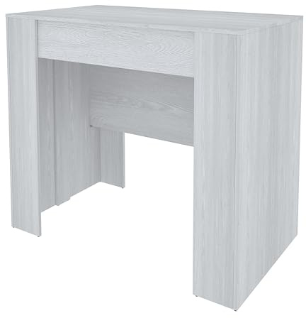 Bricozone Tavolo Consolle Allungabile Clarissa Design Moderno Elegante Per Casa Ufficio 14 Posti Salvaspazio Multiposizione Allungabile Fino A 3 Metri 78 x 51 x 90 cm Bianco Frassinato