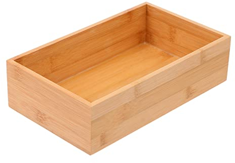 Alipis Caja De Almacenamiento De Bambú Organizador De Cubiertos De Bambú De Cocina Cajas De Madera Para Almacenamiento Cubertero De Bambú Cómodas De Madera Oficina Cosmético Sin Cubierta