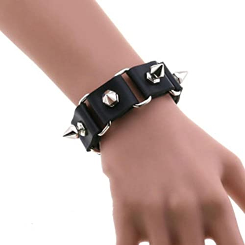 Bysonglezai Armbänder Damen Armband Frauen Geschenk Mädchen Cosplay Männer Schwarz Leder Nietenarmband Punk Armband Goth Manschette Armband Gothic Niet Schnalle Armbänder Für Frauen Gopunk-28