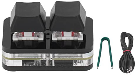 Tastiera con Interruttore Rosso a 2 Tasti, Tastiera da Gioco Meccanica a Una Mano, Tastiera Meccanica con 2 Tasti Completamente Programmabili, Tastiera Meccanica Mini USB per Giochi Ritmici(Nero)