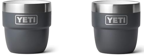 YETI Rambler Espresso Cup, Vacuum Insulated Stainless Steel Stackable Cup, Charcoal, 2 Pack 4 oz (118 ml)