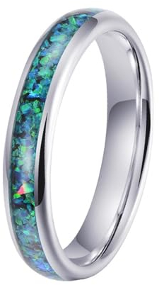 Homxi Anillo Tungsteno Hombre Mujer Grabado Personalizado,Anillo Redondo Simple Anillos de Matrimonio Plata Anillos Tamaño 9(49mm)