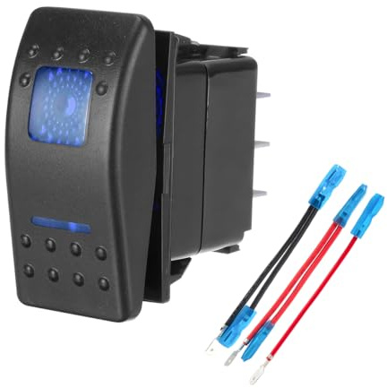CGEAMDY Kippschalter Wippschalter Wasserdichter Kappe, 12V 24V Wasserdichter Marine-Kippschalter, Beleuchtet Wasserdichter, Universal für Auto LKW Boot(Grün)