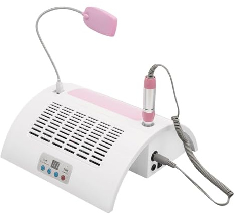 Máquina de manicura 5 en 1, taladro de uñas for pulir, máquina de gel de uñas de secado temporizado, lámpara de uñas LED UV, aspirador de polvo for colector de polvo de uñas, almohada de descanso