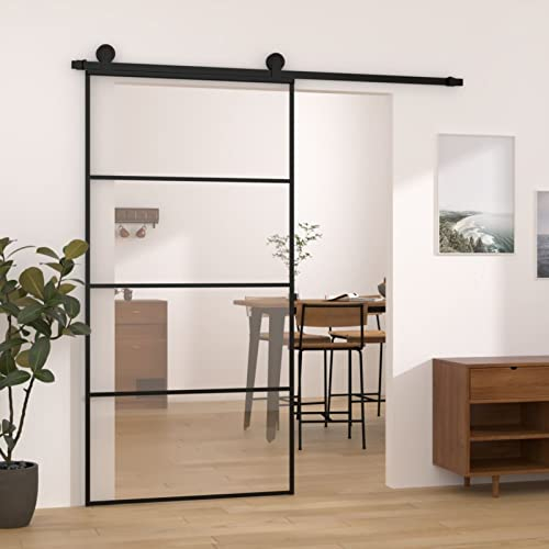 ARKEM Schiebetür mit Beschlag 102,5x205 cm SchiebetüR Beschlag SchiebetüRe Sliding Door Schiebe TüR ESG-Glas & Aluminium - 3152150