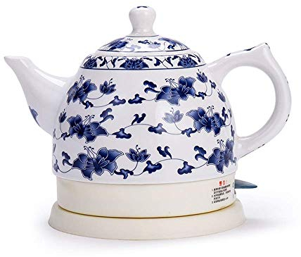 Bouilloires Bouilloire électrique sans fil en céramique théière-rétro rouge pichet de 1,8 l, 1000 W eau rapide pour le thé rapide Safehappy