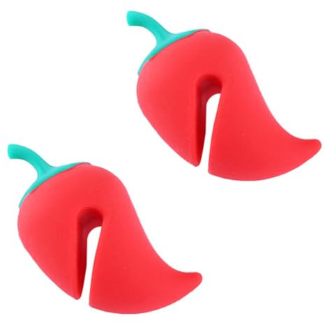 ABOOFAN 4pcs Pepper Shaped Silicone Steam Releasers and Lid Lifters for Pots and Pans Kitchen Accessories for Spill Prevention and Easy Lid Handling While Cooking