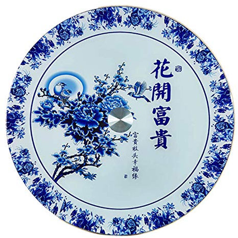 CZAOERXB Verre de 50 cm à 120 cm, Grand Plateau tournant en Verre trempé Silencieux, Assiette de Service Ronde pour Table à Manger, avec roulements Silencieux, sûr et Lisse (A 50 cm/19,7 po