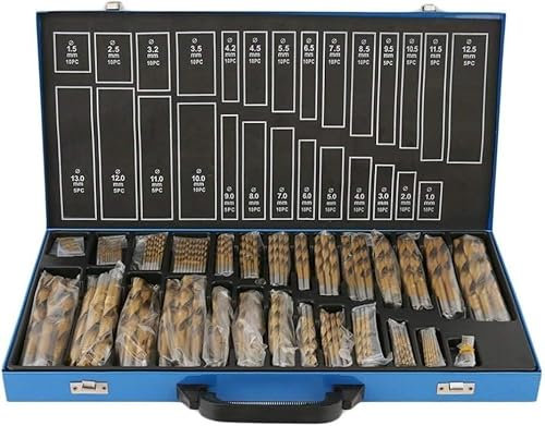 Juego de brocas, juego de brocas de cobalto, Kit de brocas helicoidales, taladro profesional de acero de alta velocidad for carpintería, juegos de herramientas manuales eléctricas duraderas for metalu