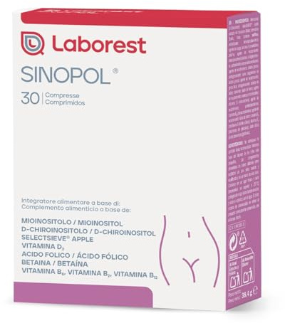 Laborest | Sinopol Fast Slow | 30 compresse | Vitamina B2, B6, B9 è B12 | Acido Folico, Lipoico, Mioinositolo | Betaina