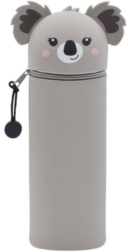 GDFJBG 2-in-1 Silikon Federmäppchen - Koala, Kawaii, Tischstifthalter Federtasche Tischstifthalter, Reißverschluss, Silikon, Stiftetasche Buntstifte Marker