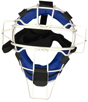 Perfeclan Baseball-Catcher-Helm mit Gesichtsmaske, Softball-Helm, universelle stabile Schlaggesichtsabdeckung, Kopfbedeckung, Draht-Gesichtsschutz für, Blau