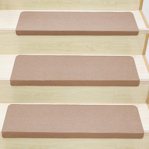 Protezione per Gradini, Perfetto per Animali Domestici, Bambini e Anziani | 55*20cm,15pcs, Autoadesivo, Tappeto Antiscivolo, per Scale Corridoio, in Legno Massello, per Interni, Facile da Installare