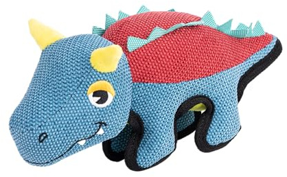 Fuzzl Spike the Dino Poly Canvas Weiches Hundespielzeug - Interaktives Welpenspielzeug Dinosaurier Plüsch Langlebig mit Doppelnaht