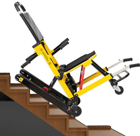 AIBOTY Sillas salvaescaleras eléctricas portátiles para el hogar | Capacidad de Carga de 170 kg | Silla salvaescaleras con orugas | Carrito eléctrico 2 en 1 | Uso Interior/Exterior,Amarillo