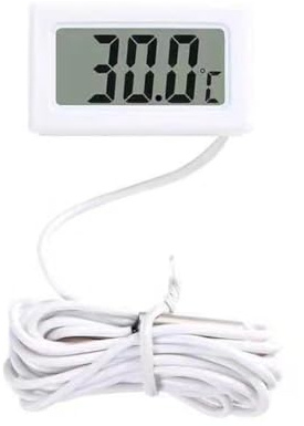 Thermomètre Frigo Digital, Sonde Temperature Numérique avec Écran LCD, Thermomètre Température avec Sonde de Température Capteur Testeur pour Réfrigérateur Congélateur Aquarium (Blanc)