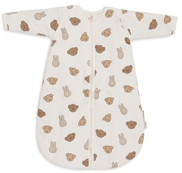 Jollein Schlafsack Baby - 60 cm - Miffy & Friends - Baumwolle - 2.5 bis 3.5 TOG - Abnehmbare Ärmel - Oeko-TEX Zertifiziert - Winterschlafsack - Auch für Frühling & Herbst - Baby Schlafsack
