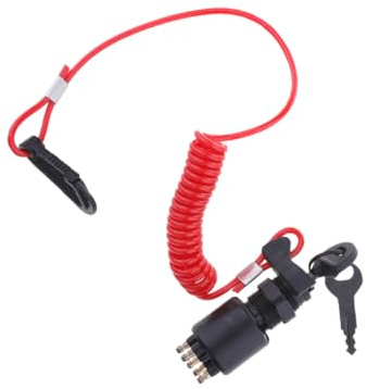 Mipcase Kit Accensione Barca con Chiave e Laccetto Resistente in Abs e Metallo Interruttore Accensione Esterno Facile da Installare per Motori Fuoribordo Evinrude Omc