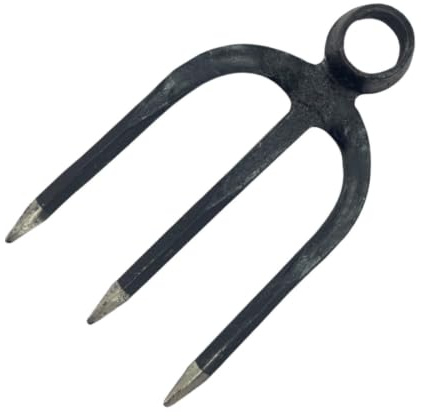 Ronyme Outil Jardin Multifonctionnel à Main, râteau à désherber, pour cultiver, Creuser, récolter et bêcher Les tubercules, 3 Dents