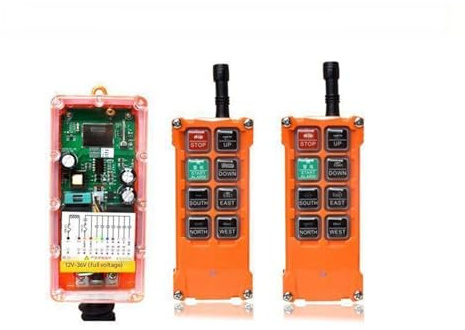 6-knapps 26V-635V 12V-36V Trådlös industriell fjärrstyrd kran(2 send 1 receive12V-36V)