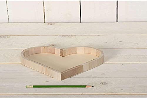 Artemio VIPPC Heart Shaped Tray, Wood, Beige, 21 x 3.5 x 22 cm