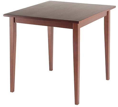 Winsome Groveland Wooden Square Dining Table, 29 in Walnut, Practical & Elegant Table for Eating, Study, Work, Sturdy Furniture for Kitchen, Dining Room, Office, Entryway