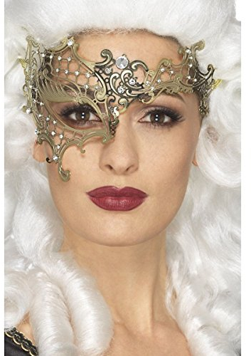 Smiffys Demi-loup métal en filigrane Deluxe, fantôme, Or Halloween